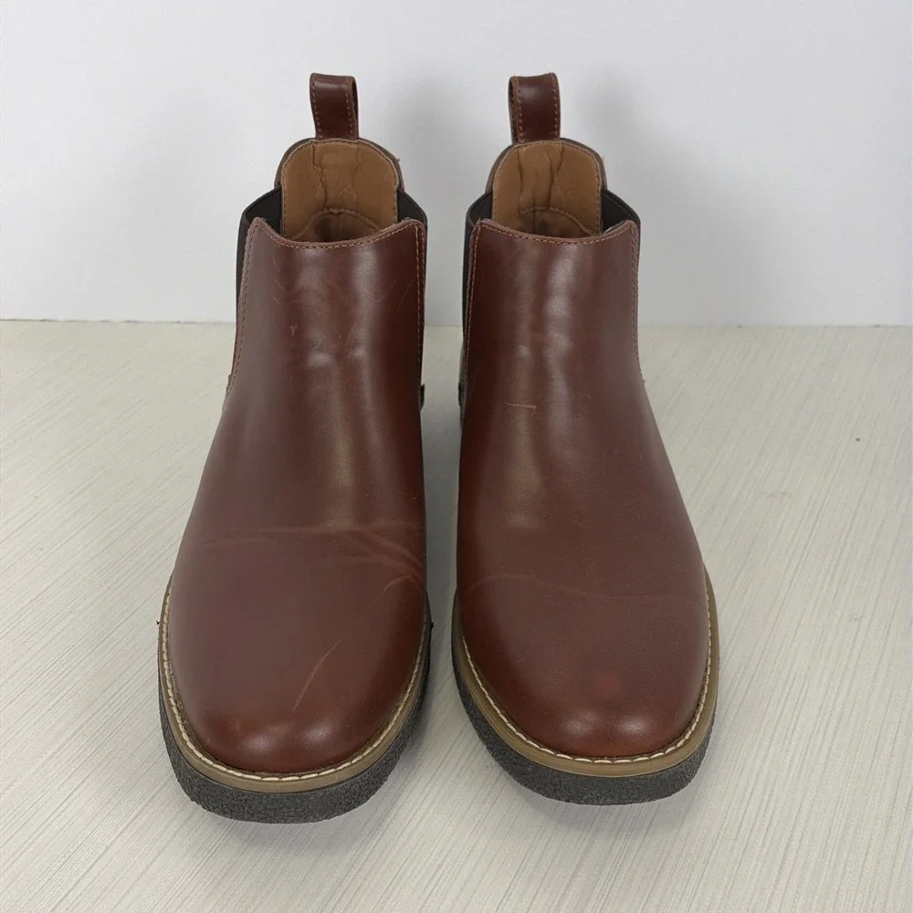 Deer Stags Men's Rockland Dress Comfort Chelsea Boot Redwood/Dark Brown Size 9 M